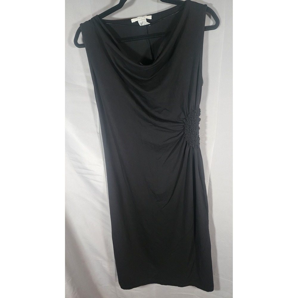Grace Womens Black Cowl Neck Sleeveless Ruched Side Sheath Dress‎ Size L